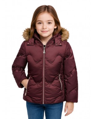 Girls Jacket Quilted Urban Wine